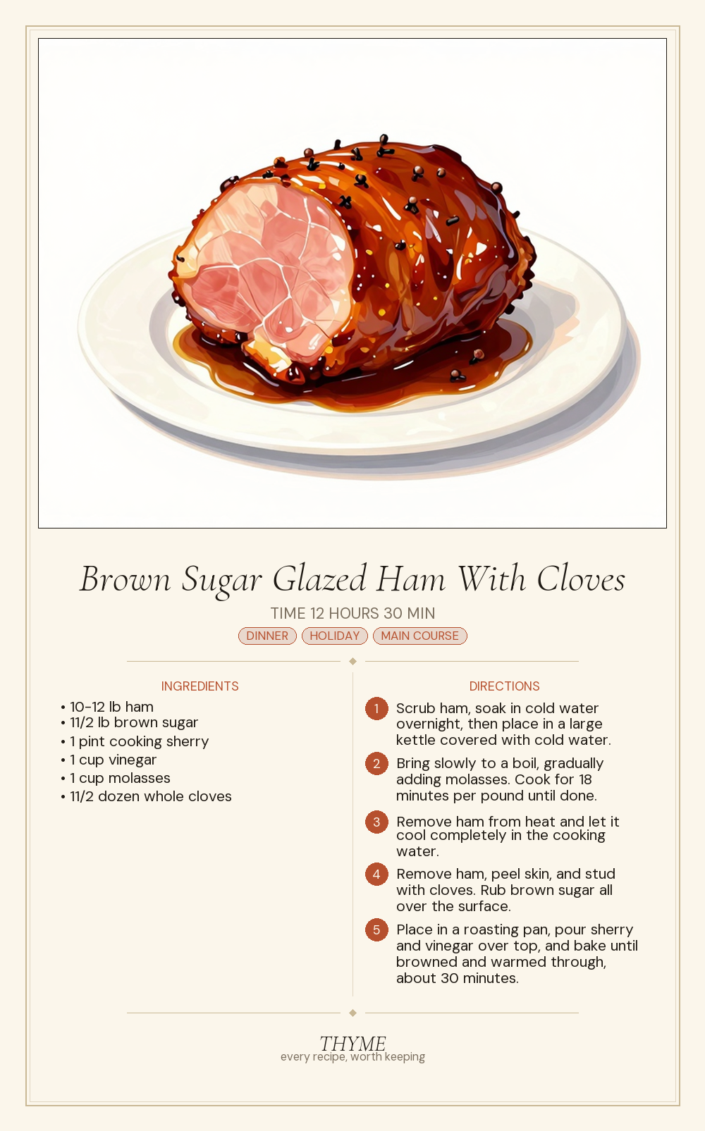 Brown Sugar Glazed Ham With Cloves
