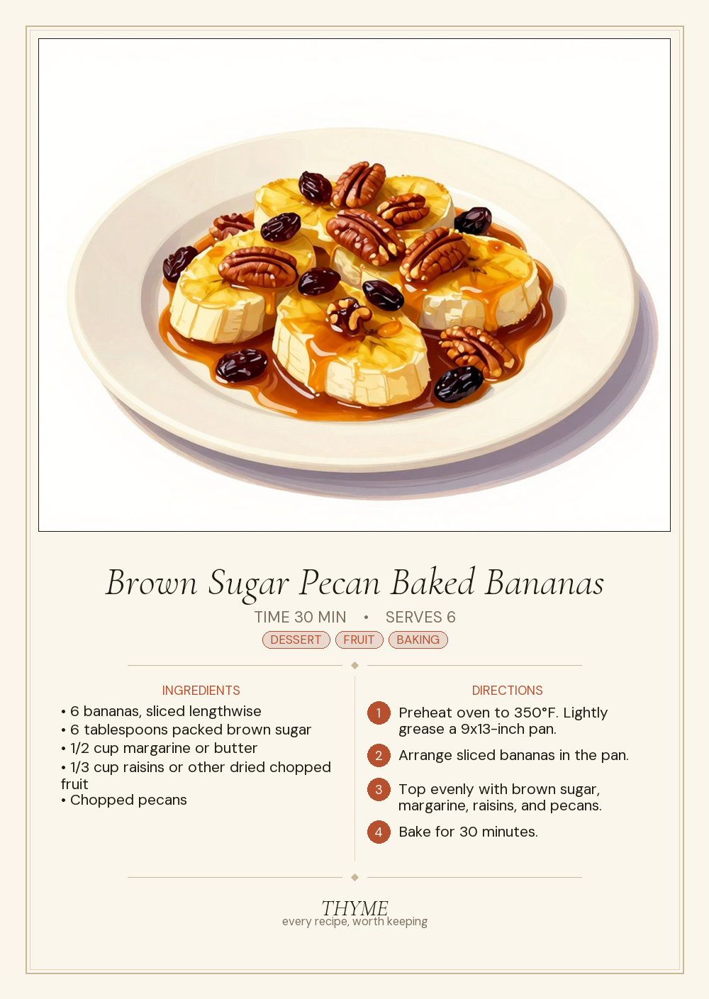 Brown Sugar Pecan Baked Bananas