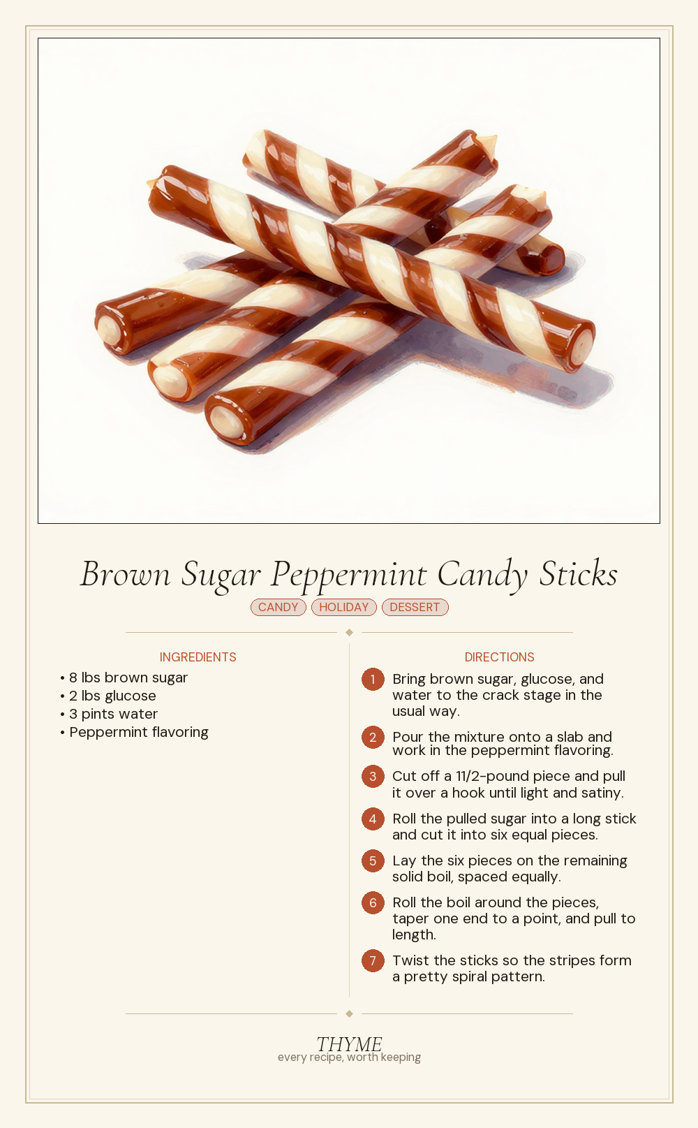 Brown Sugar Peppermint Candy Sticks