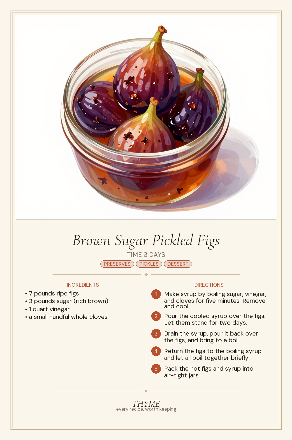 Brown Sugar Pickled Figs