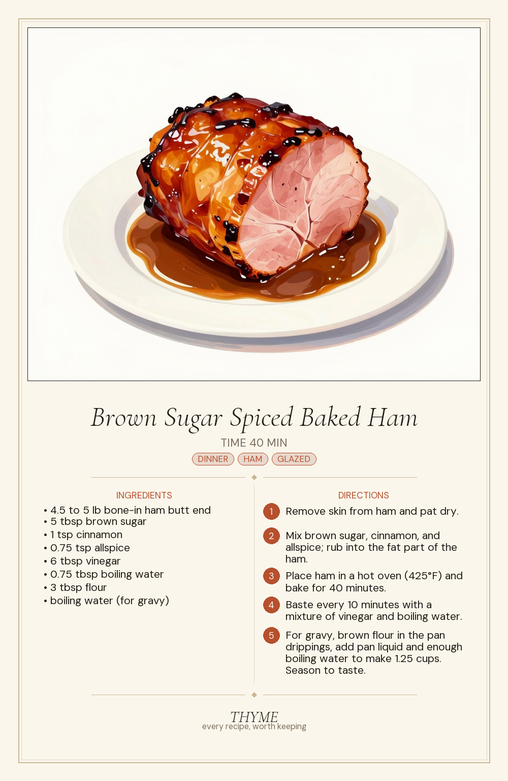 Brown Sugar Spiced Baked Ham