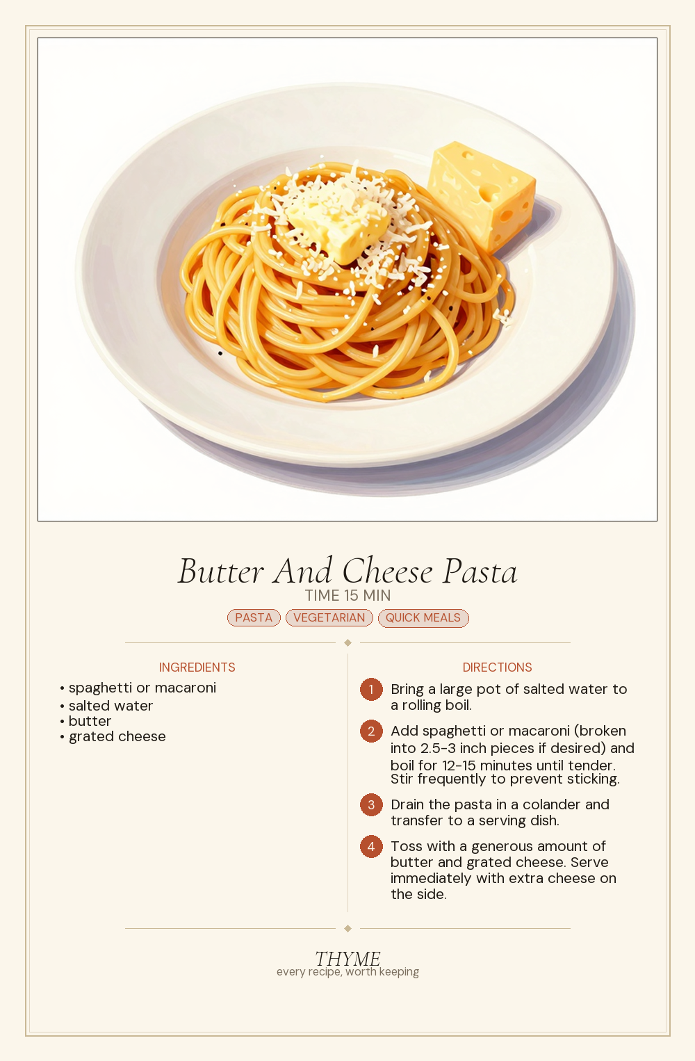 Butter And Cheese Pasta