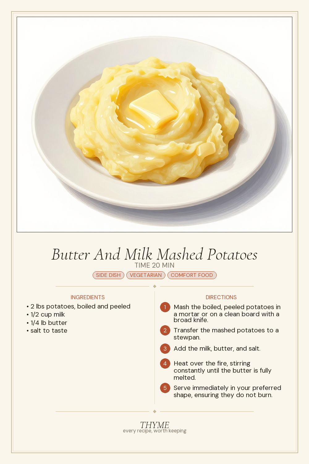Butter And Milk Mashed Potatoes