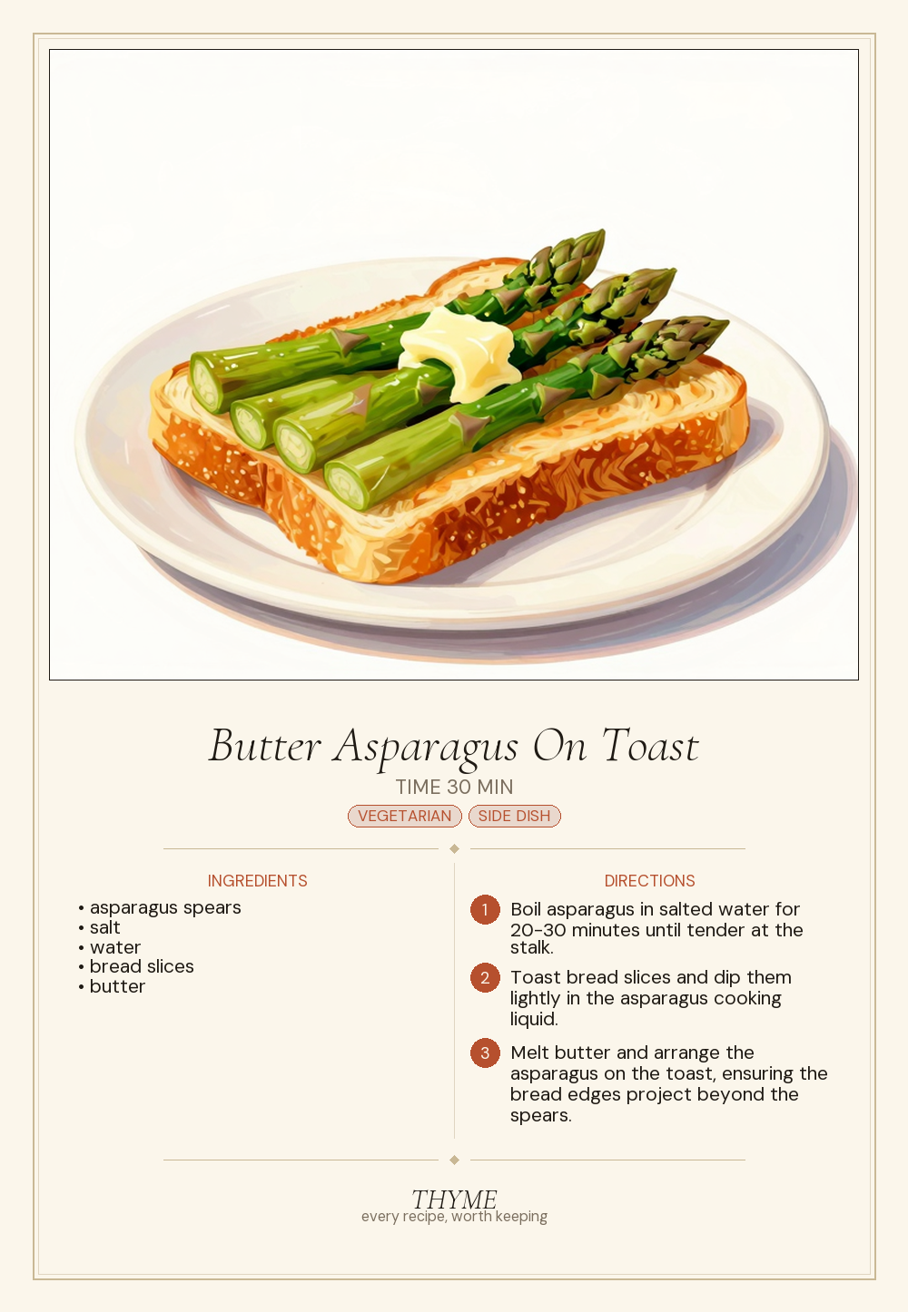 Butter Asparagus On Toast