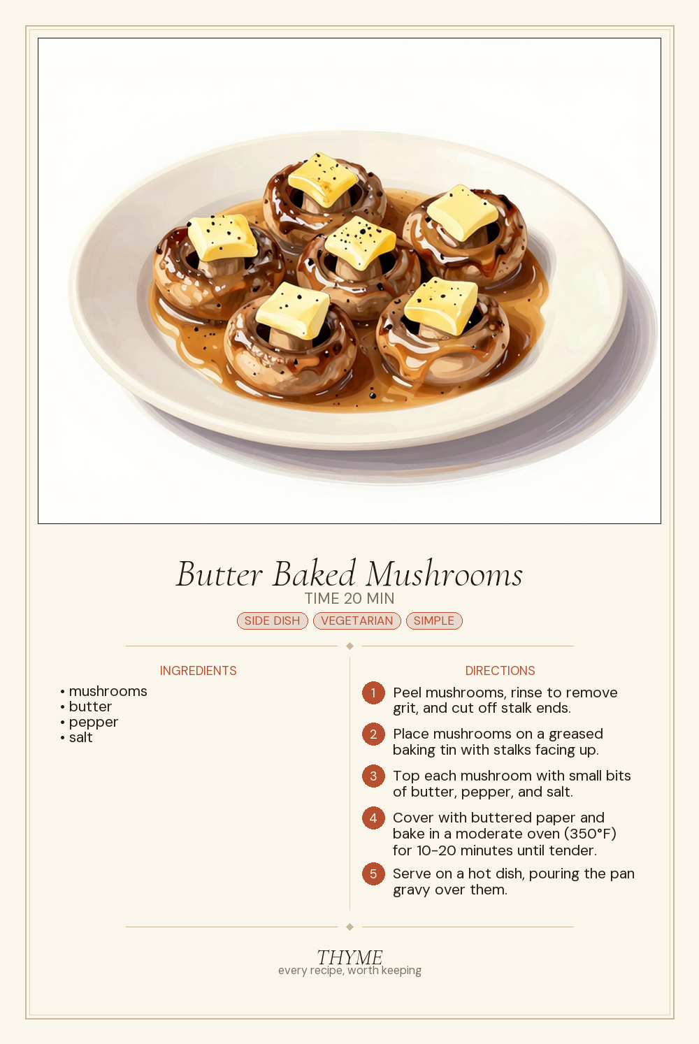 Butter Baked Mushrooms