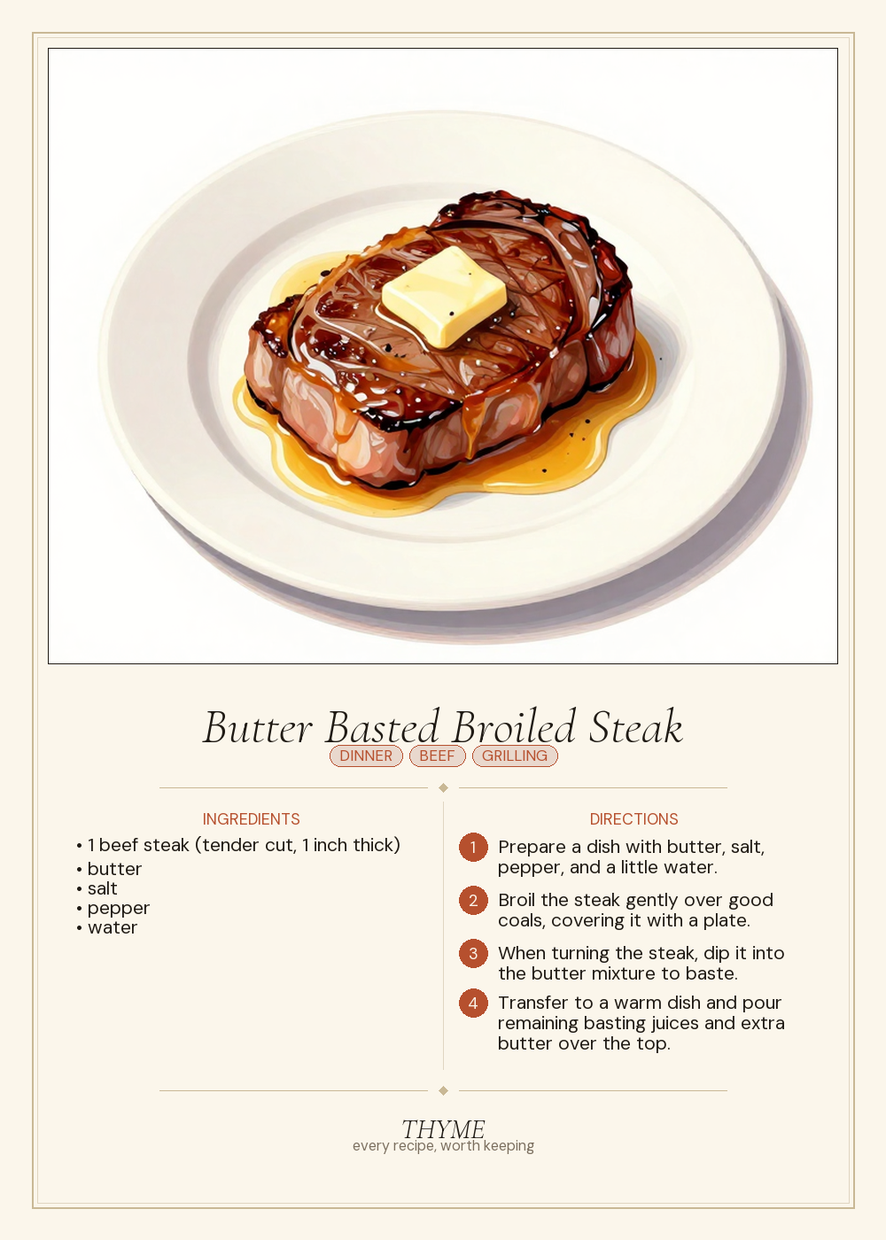 Butter Basted Broiled Steak