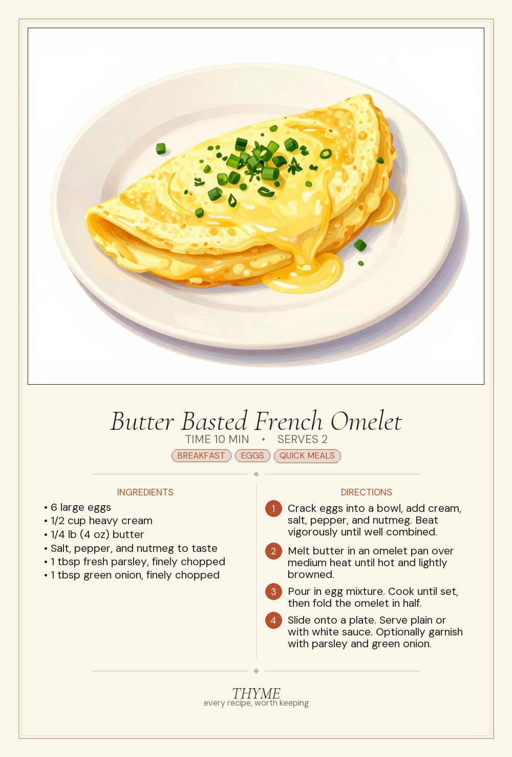 Butter Basted French Omelet