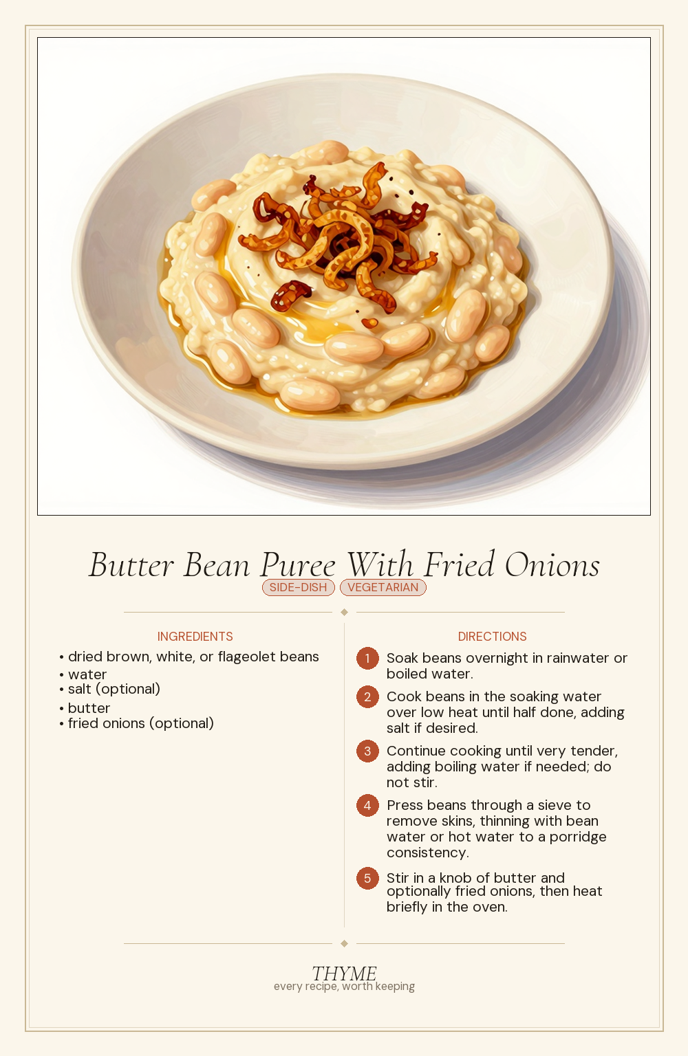 Butter Bean Puree With Fried Onions