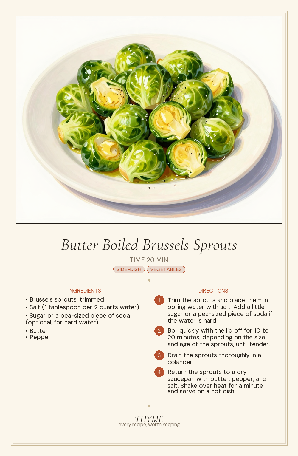 Butter Boiled Brussels Sprouts