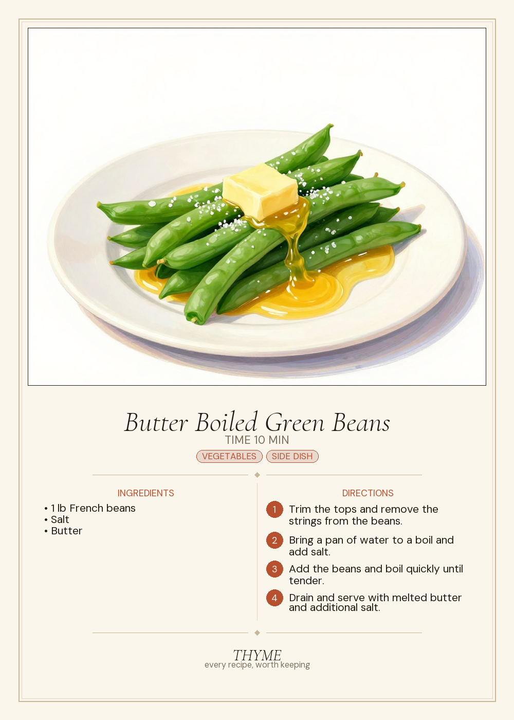 Butter Boiled Green Beans