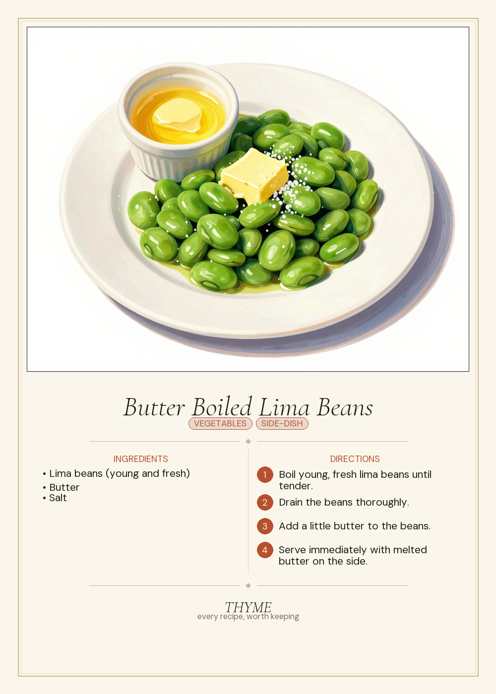Butter Boiled Lima Beans