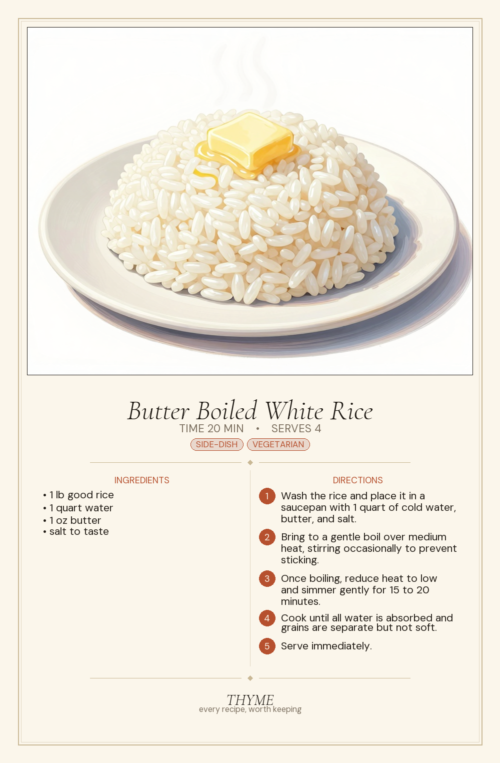 Butter Boiled White Rice