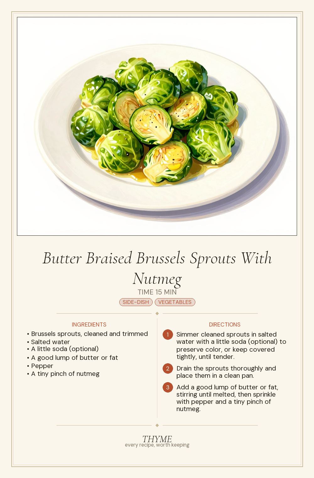 Butter Braised Brussels Sprouts With Nutmeg