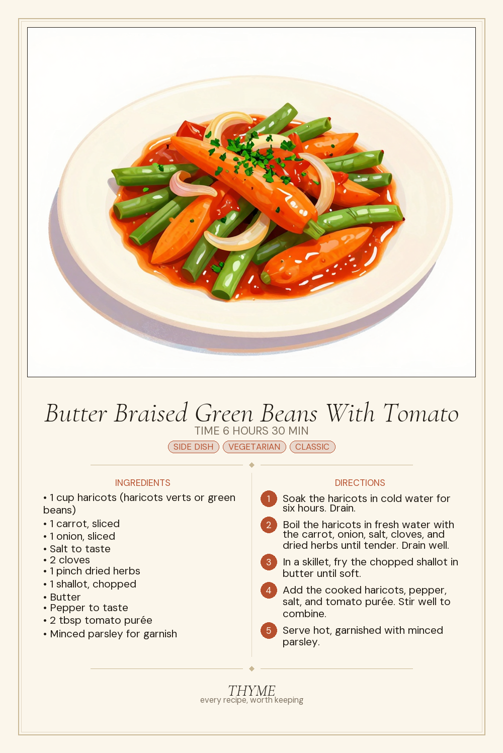 Butter Braised Green Beans With Tomato