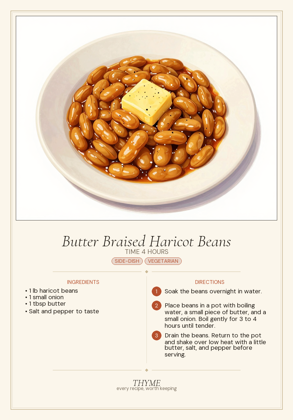 Butter Braised Haricot Beans