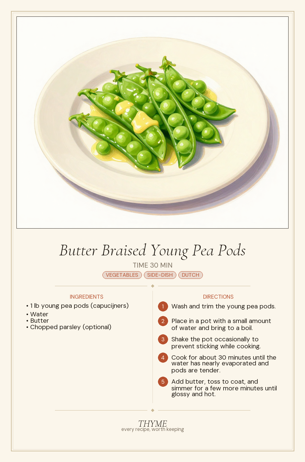 Butter Braised Young Pea Pods