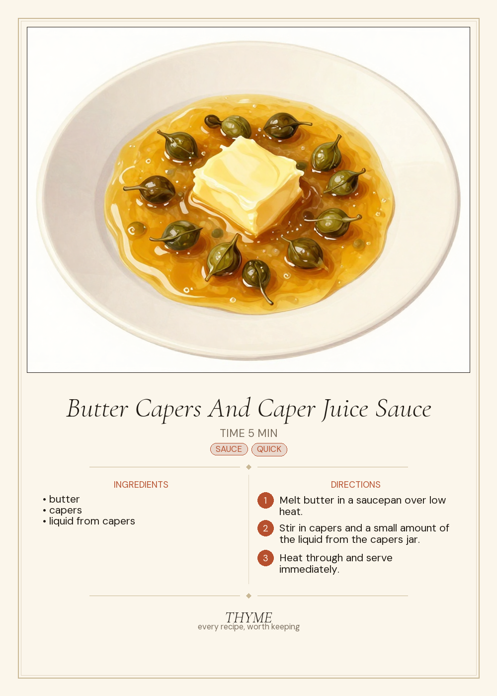 Butter Capers And Caper Juice Sauce