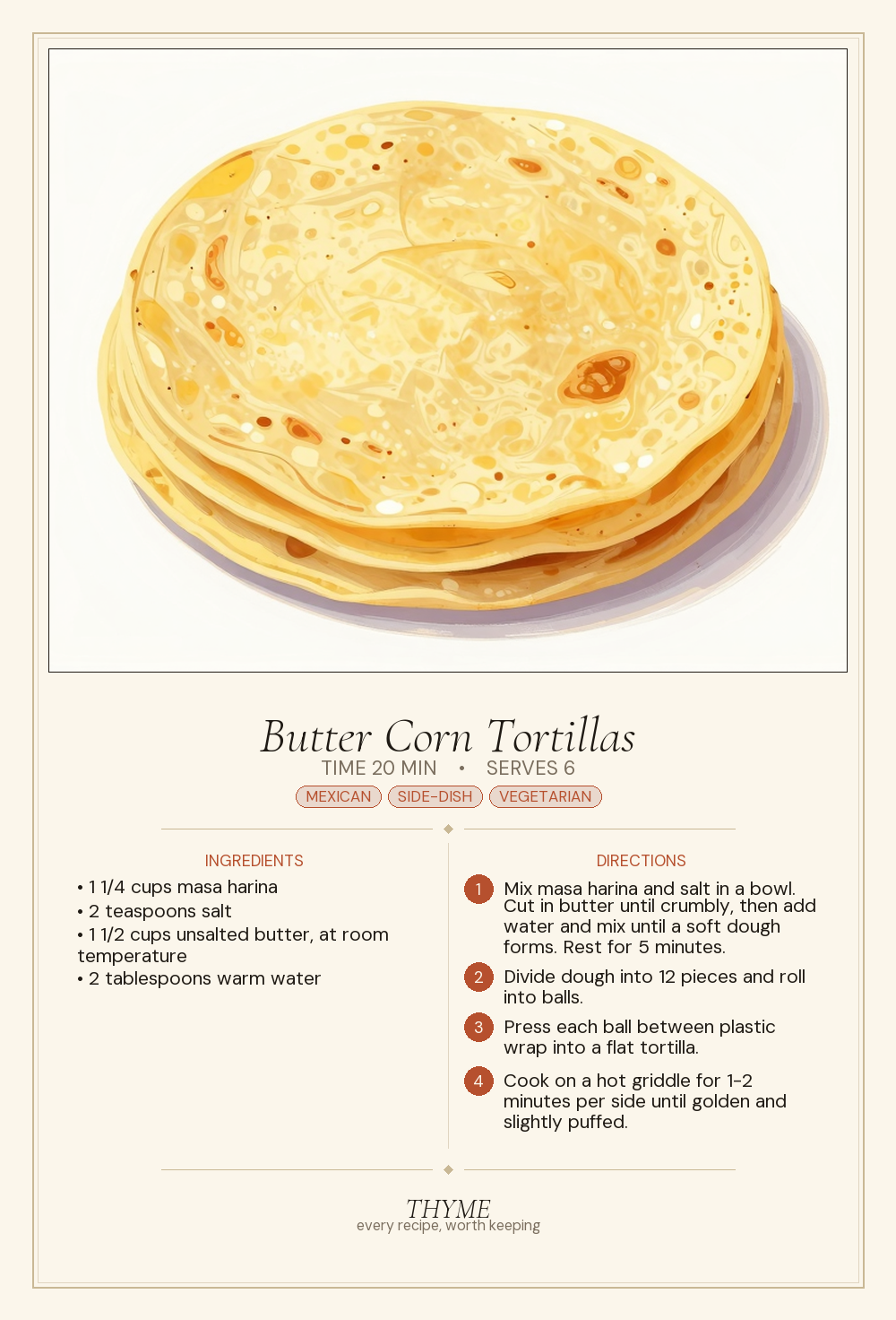Butter Corn Tortillas