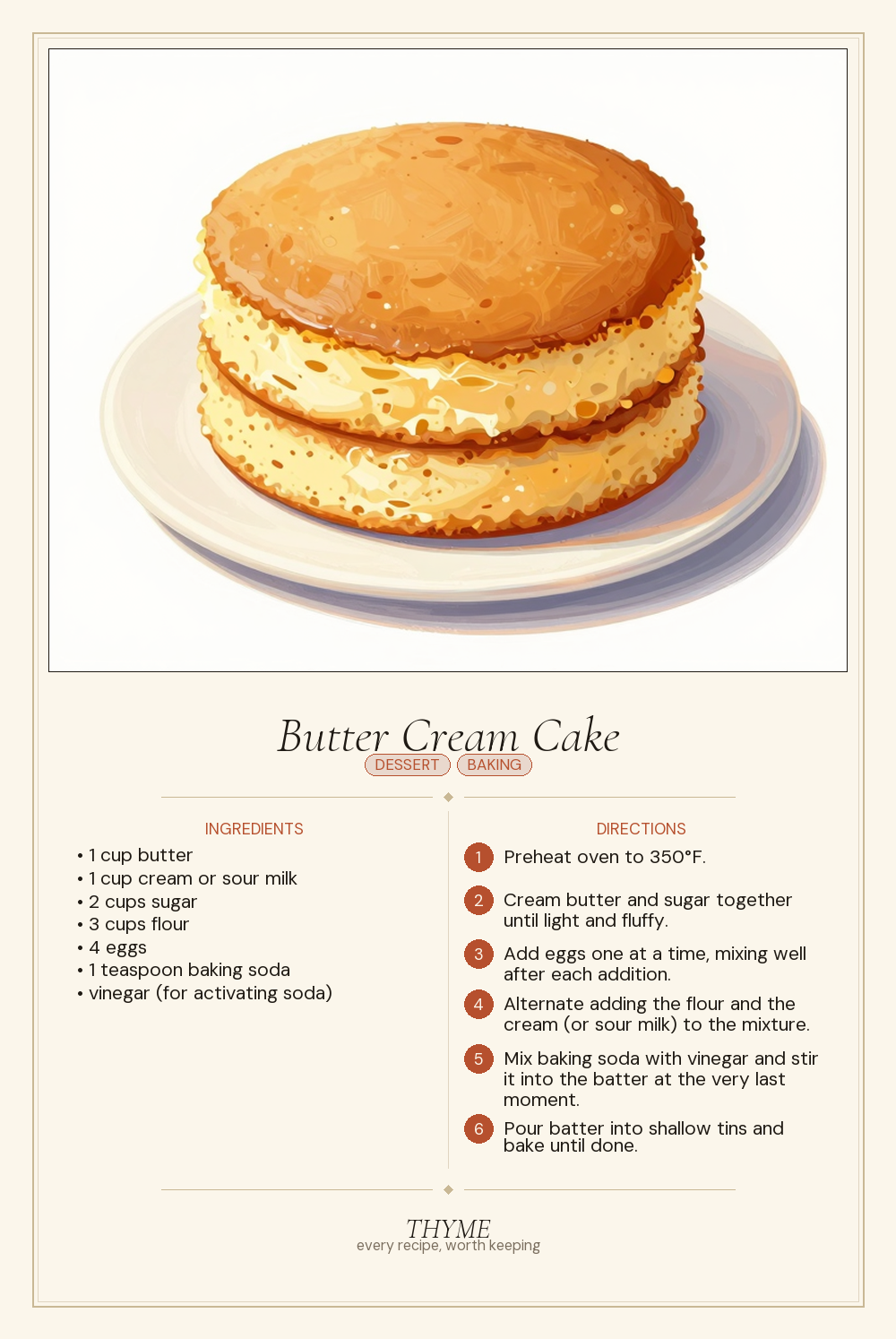Butter Cream Cake