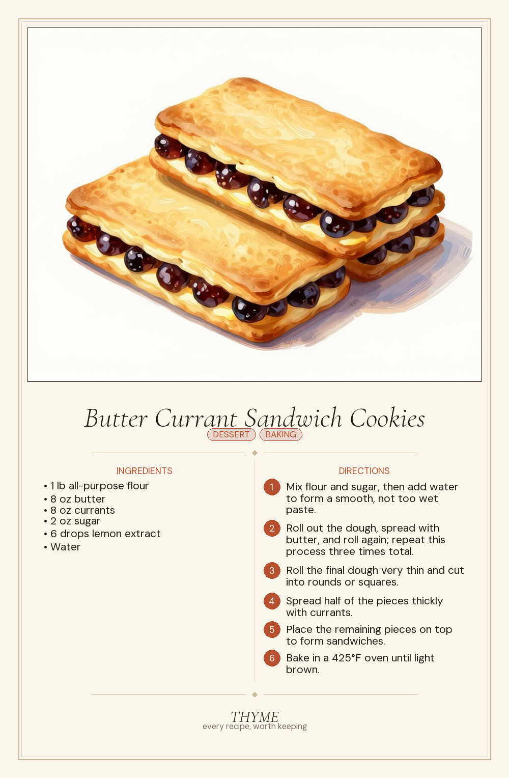 Butter Currant Sandwich Cookies