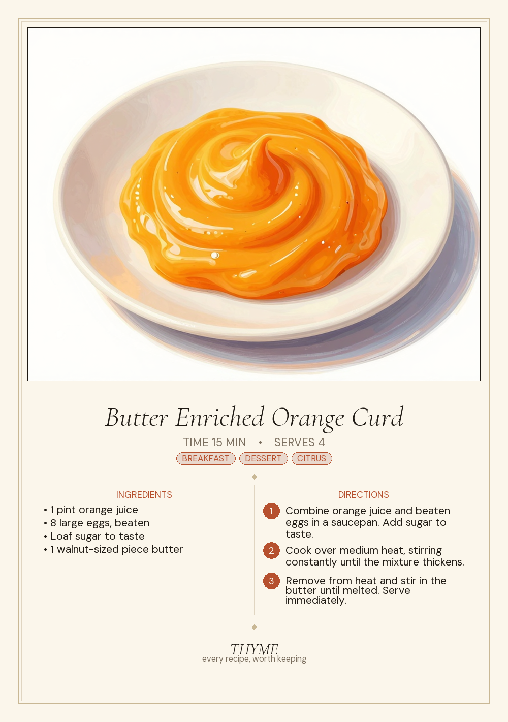 Butter Enriched Orange Curd
