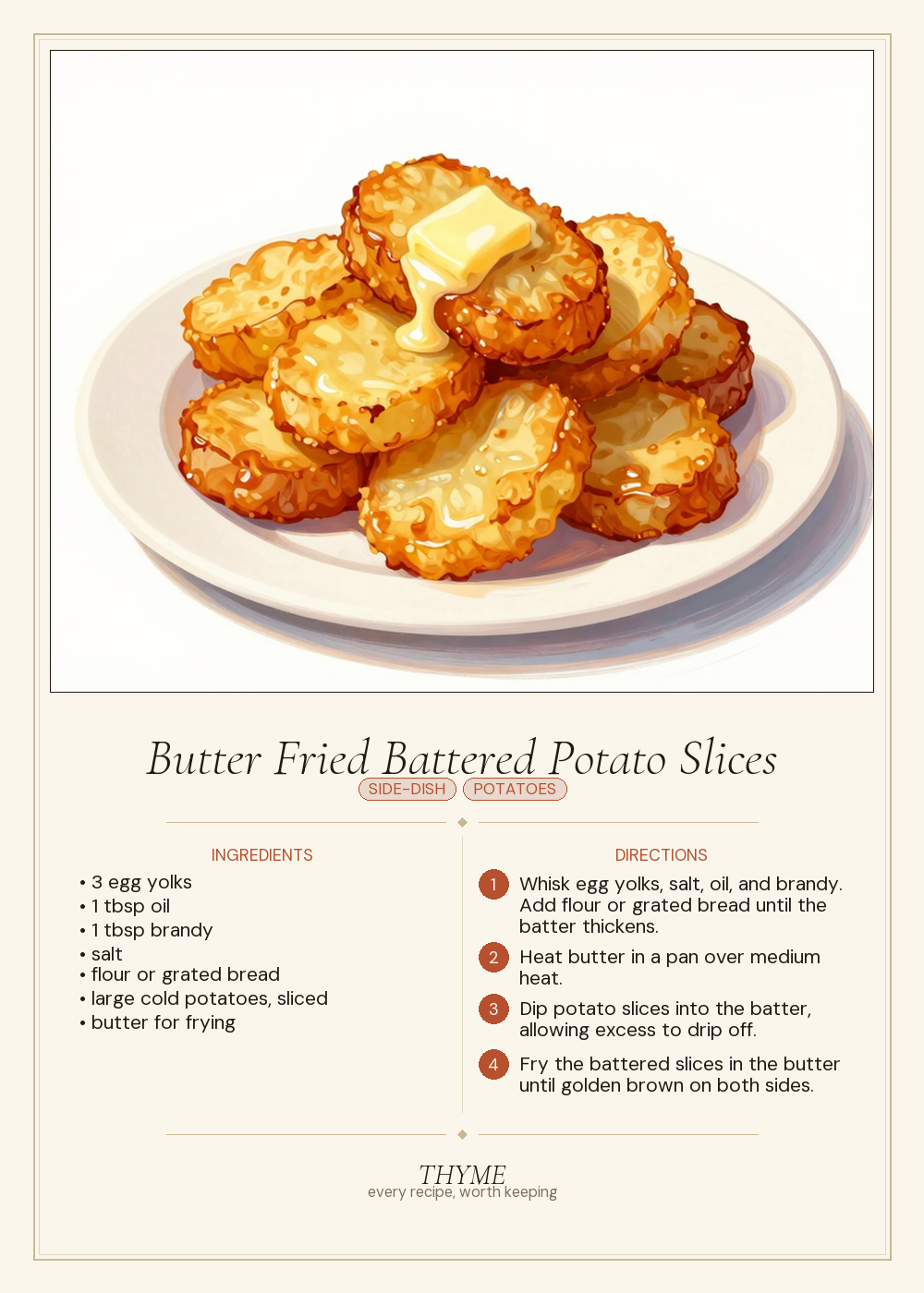 Butter Fried Battered Potato Slices