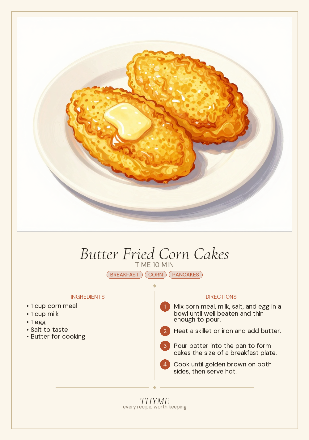 Butter Fried Corn Cakes