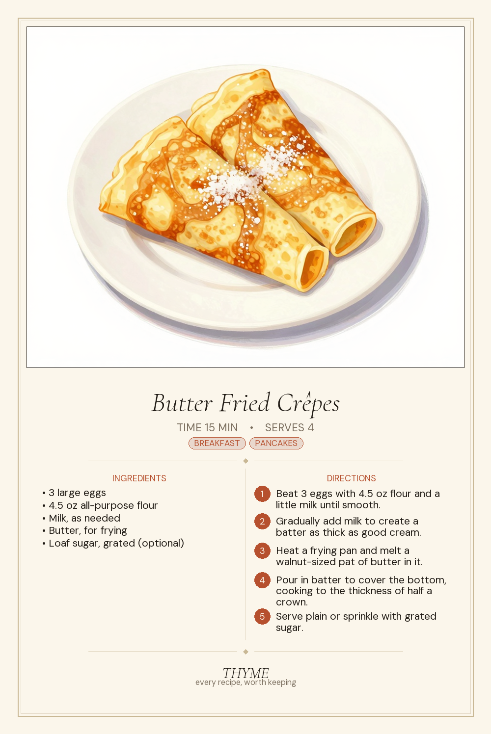 Butter Fried Crêpes