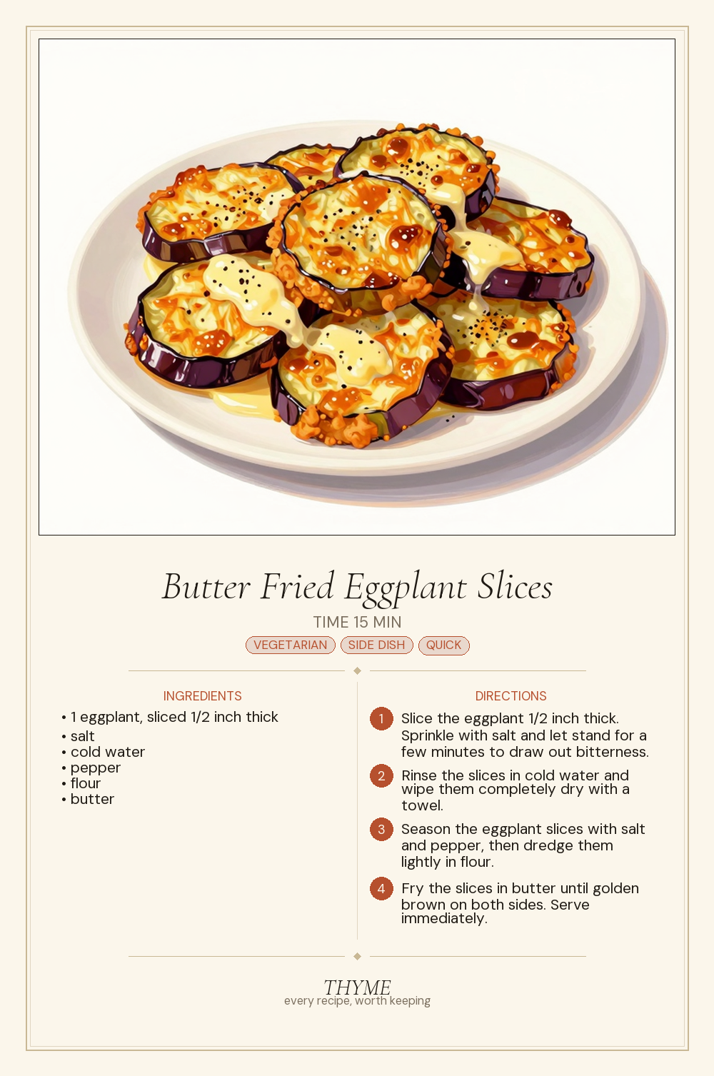 Butter Fried Eggplant Slices