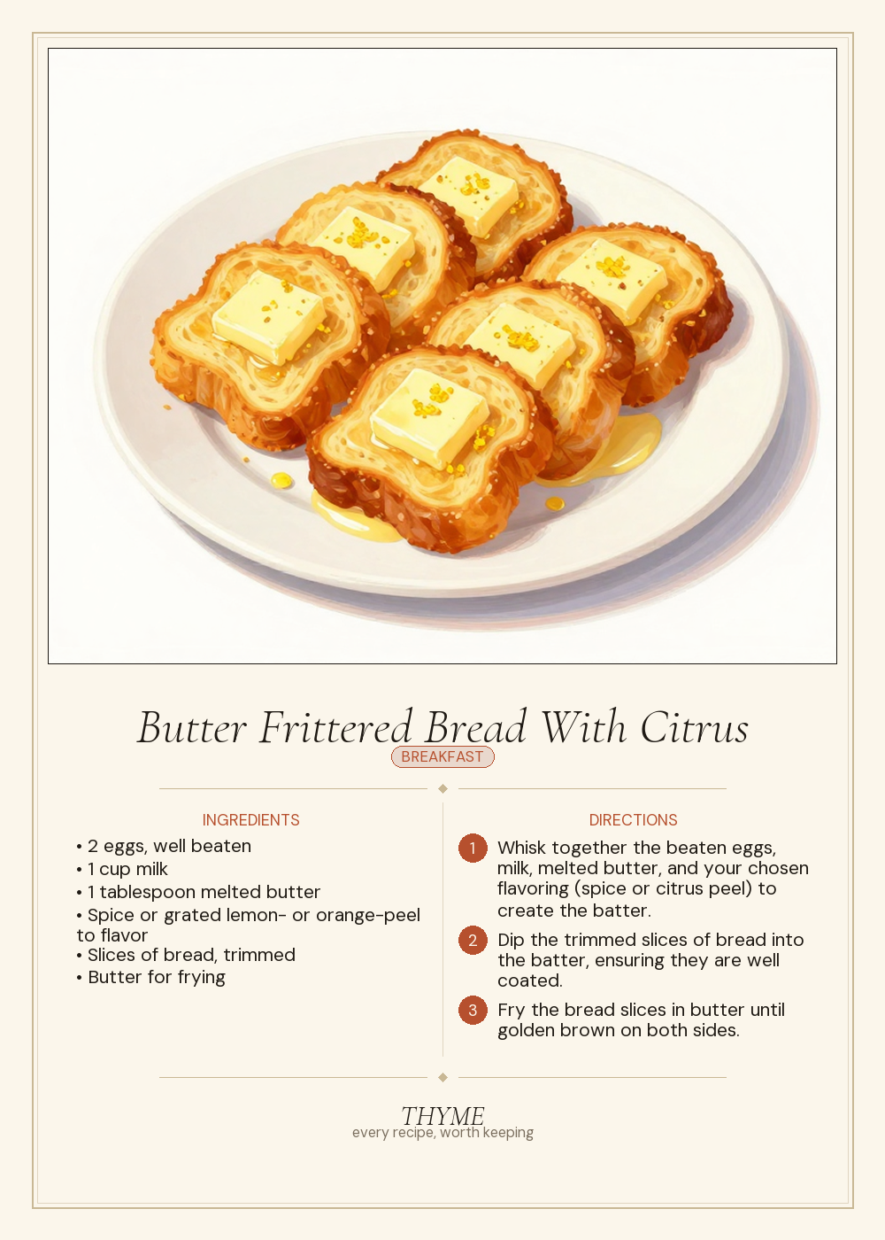 Butter Frittered Bread With Citrus