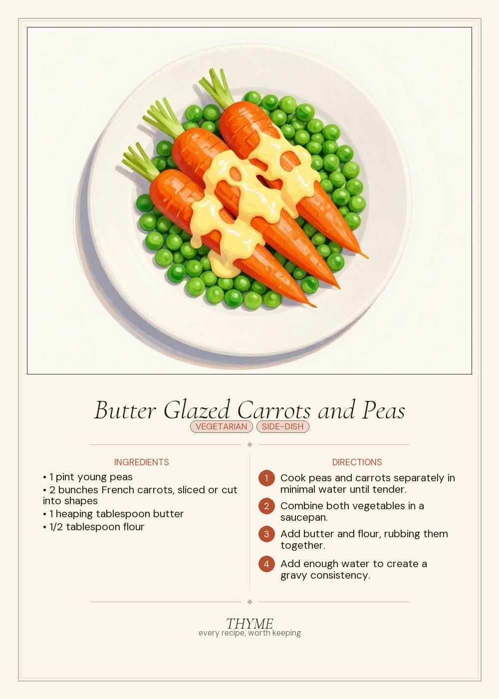 Butter Glazed Carrots and Peas