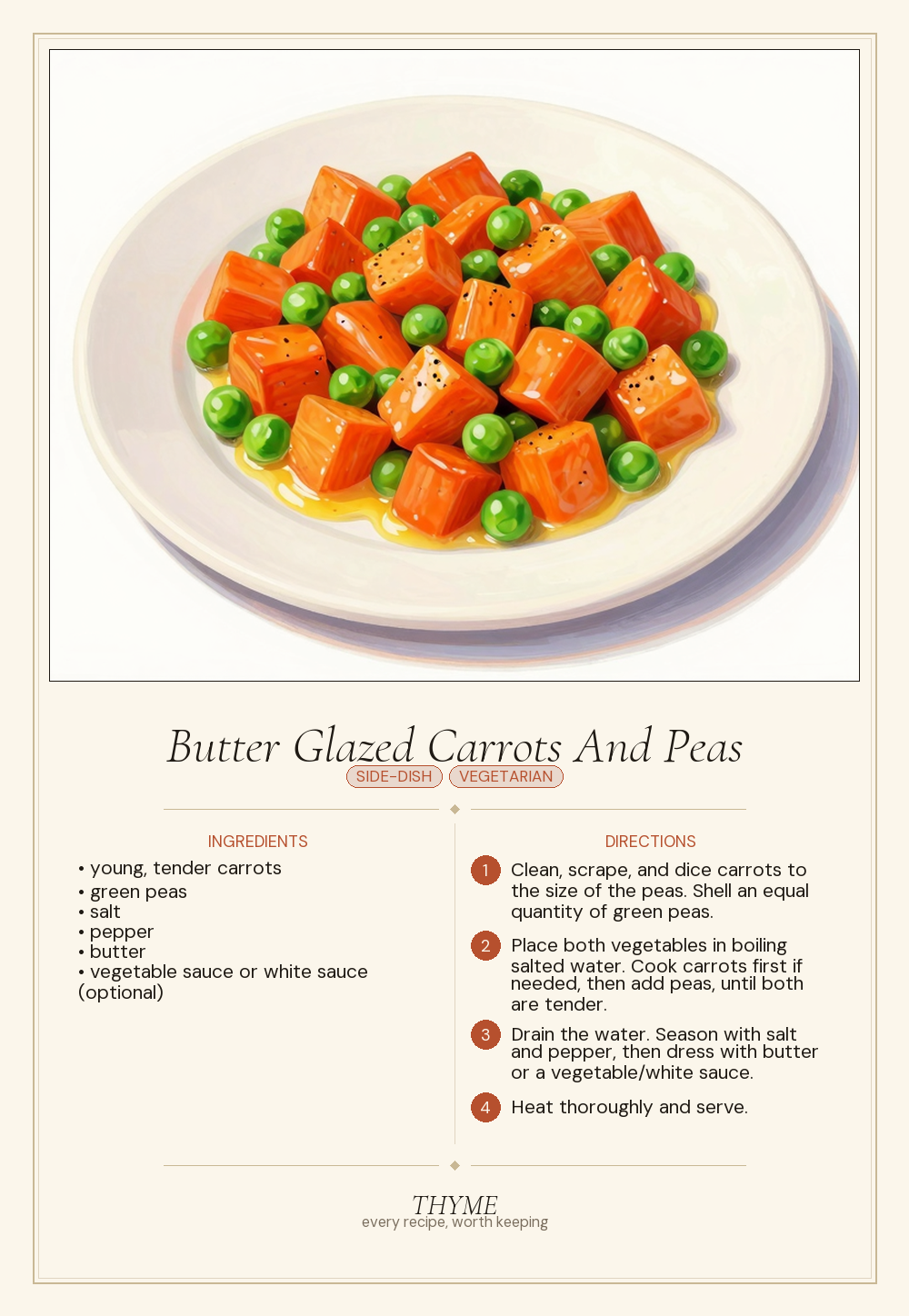 Butter Glazed Carrots And Peas