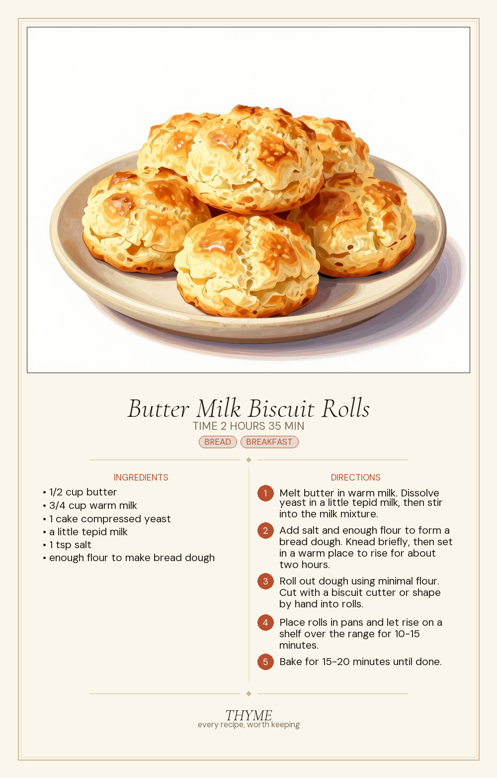 Butter Milk Biscuit Rolls