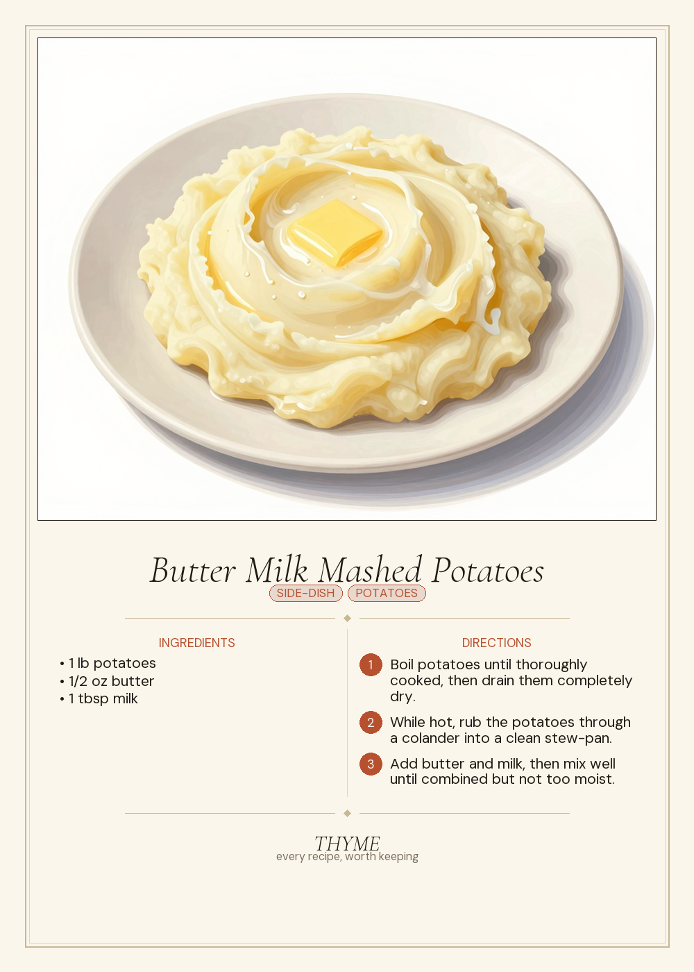 Butter Milk Mashed Potatoes