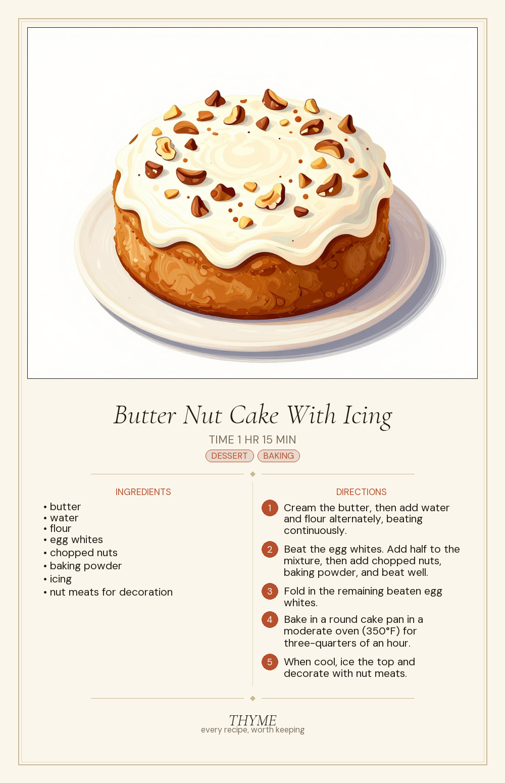 Butter Nut Cake With Icing
