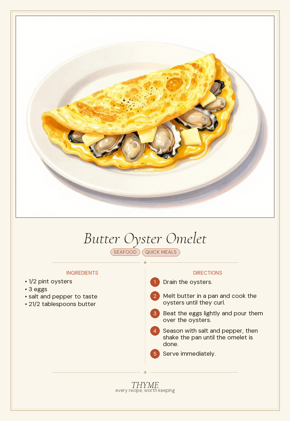 Butter Oyster Omelet