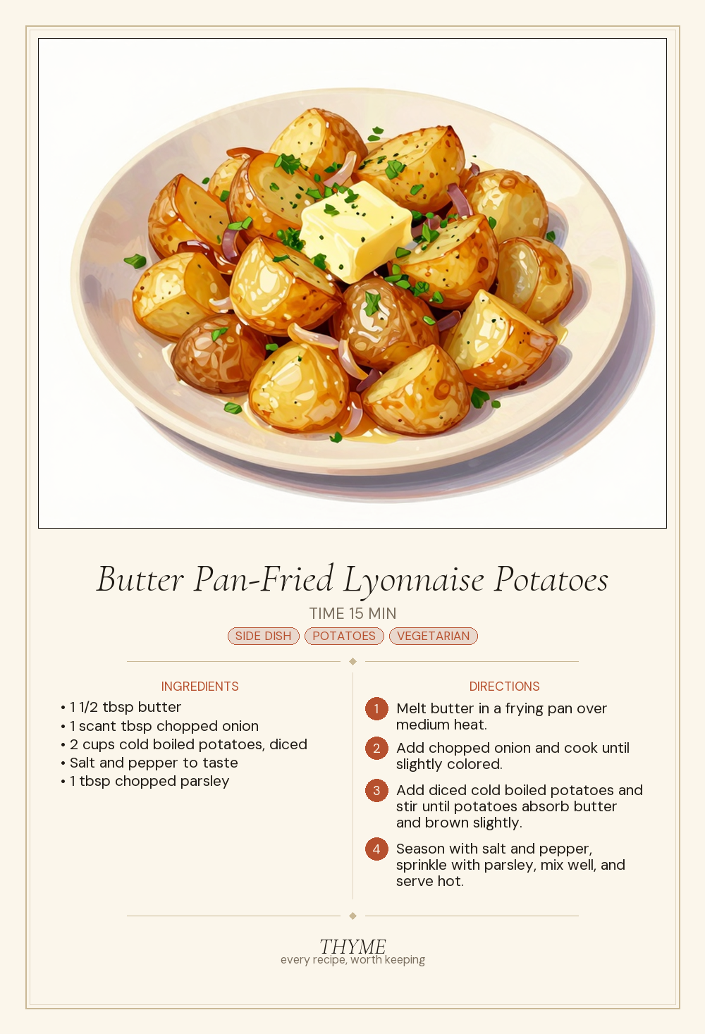 Butter Pan-Fried Lyonnaise Potatoes