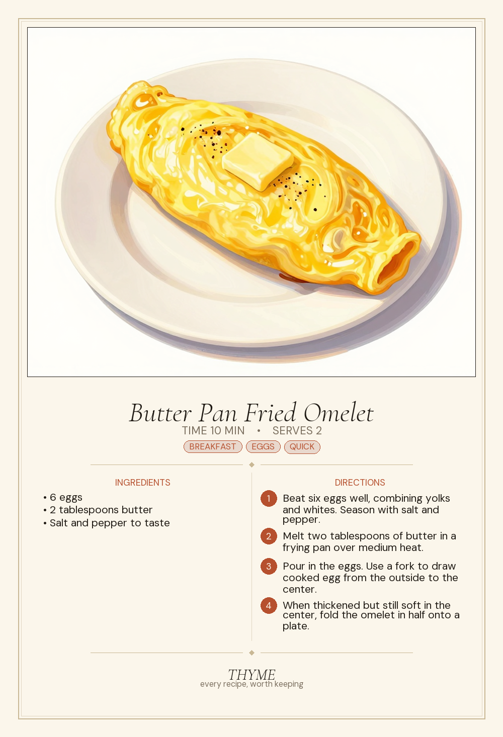 Butter Pan Fried Omelet