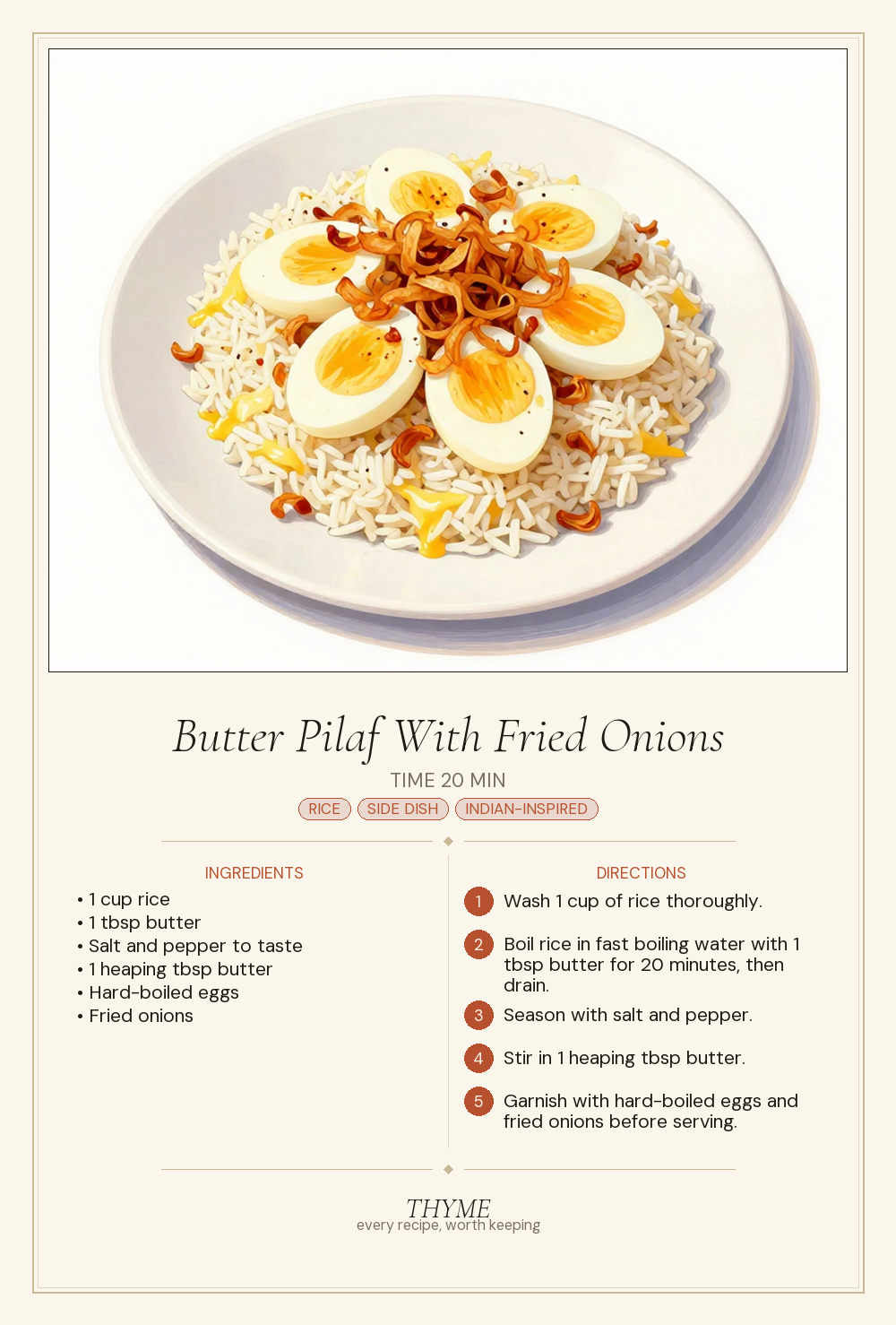 Butter Pilaf With Fried Onions