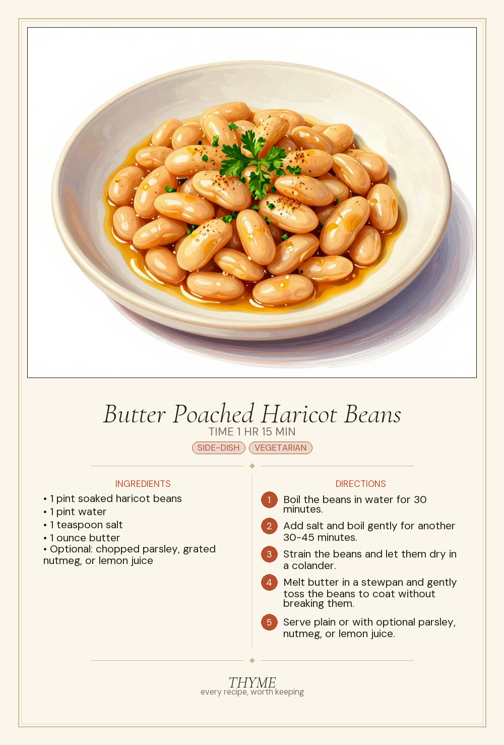 Butter Poached Haricot Beans