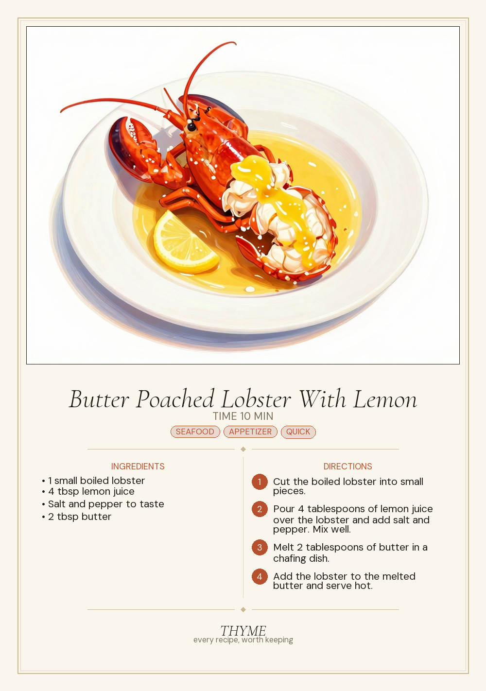 Butter Poached Lobster With Lemon