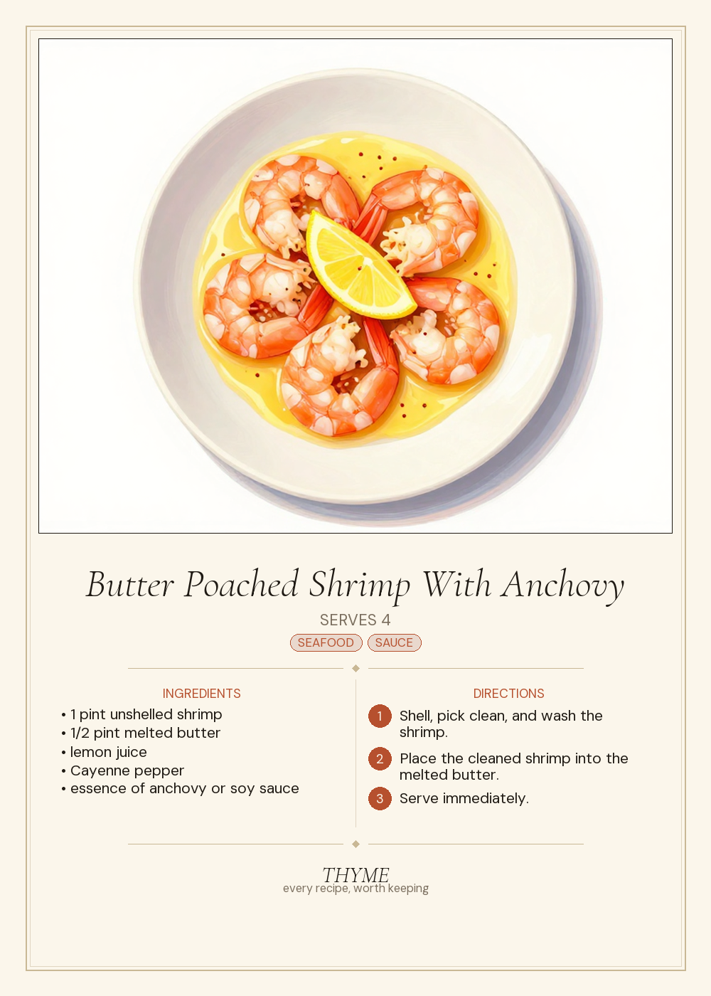 Butter Poached Shrimp With Anchovy