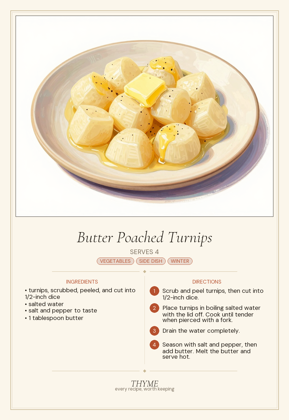 Butter Poached Turnips