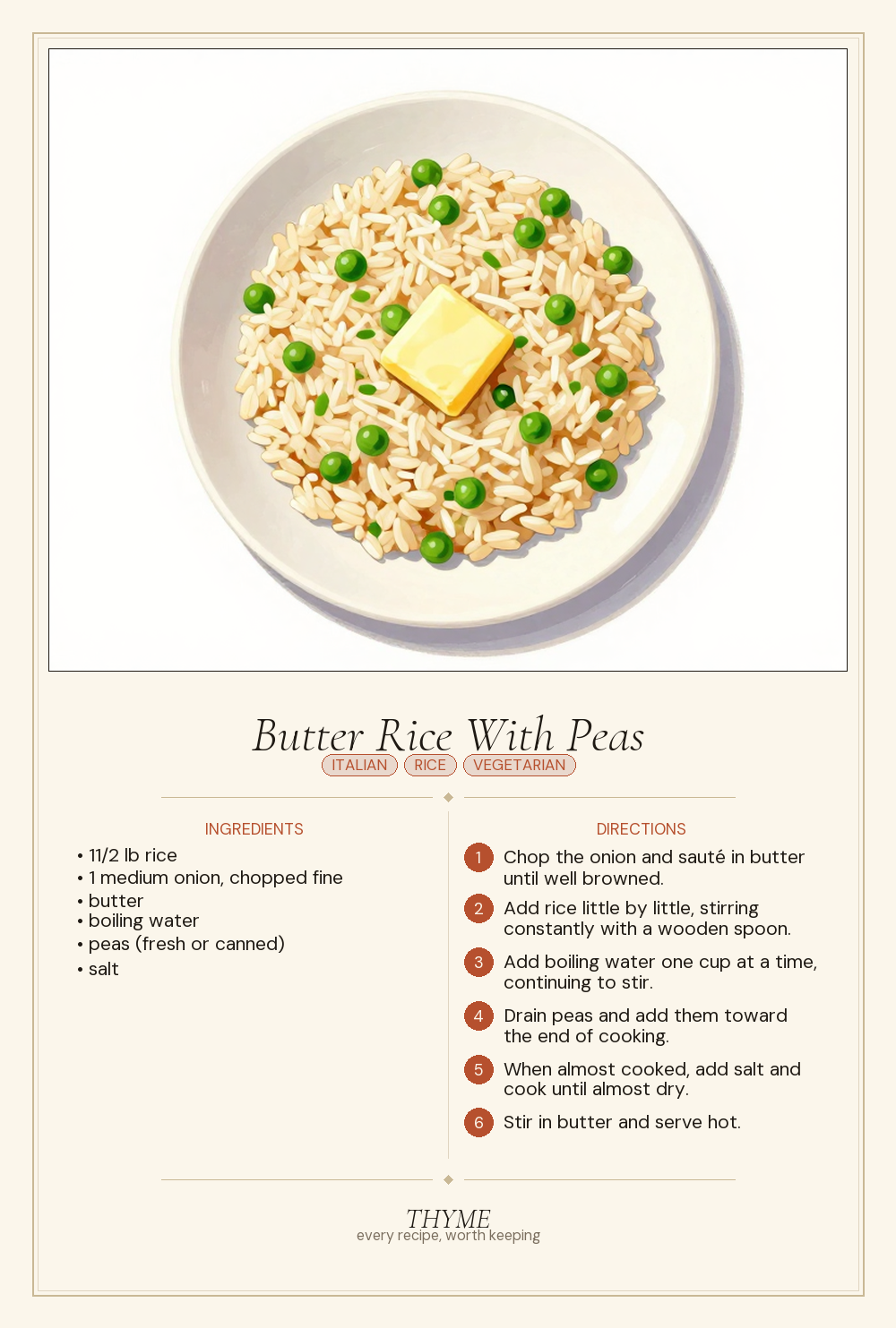 Butter Rice With Peas