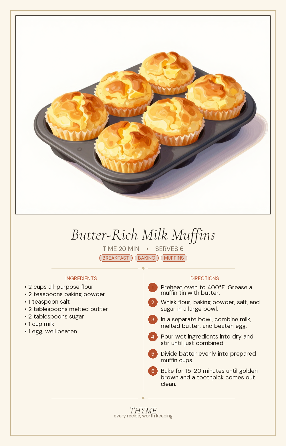 Butter-Rich Milk Muffins