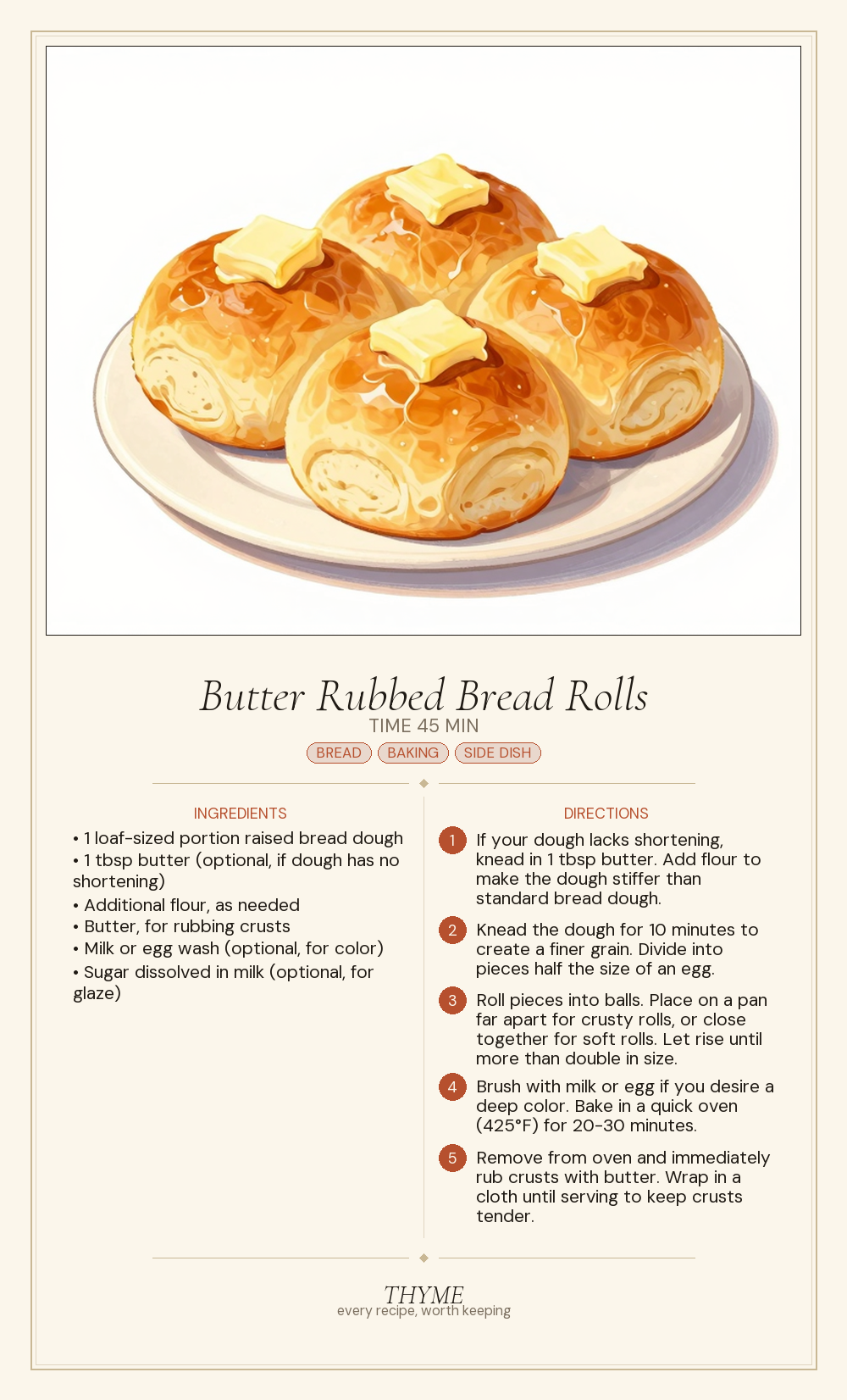 Butter Rubbed Bread Rolls