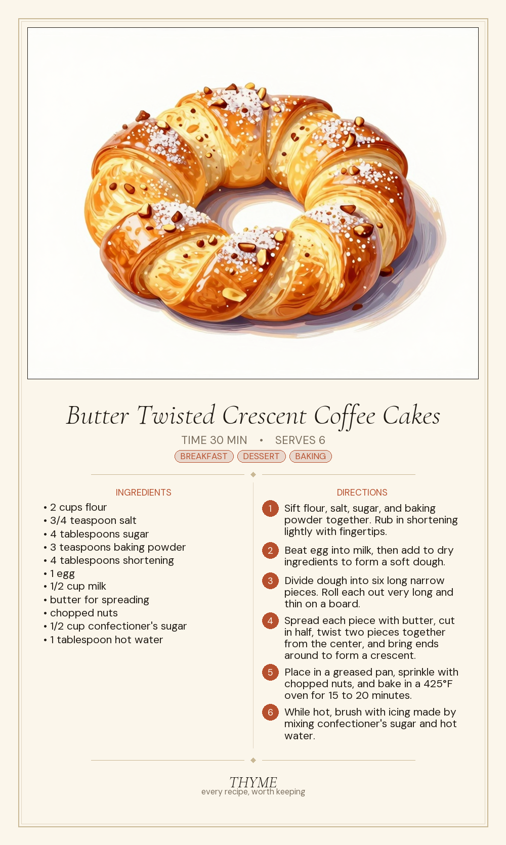 Butter Twisted Crescent Coffee Cakes
