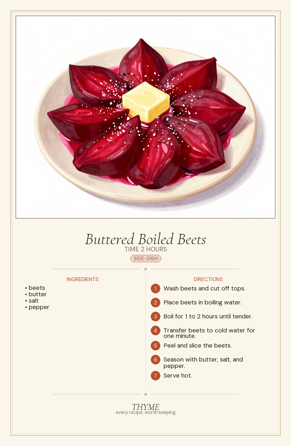 Buttered Boiled Beets