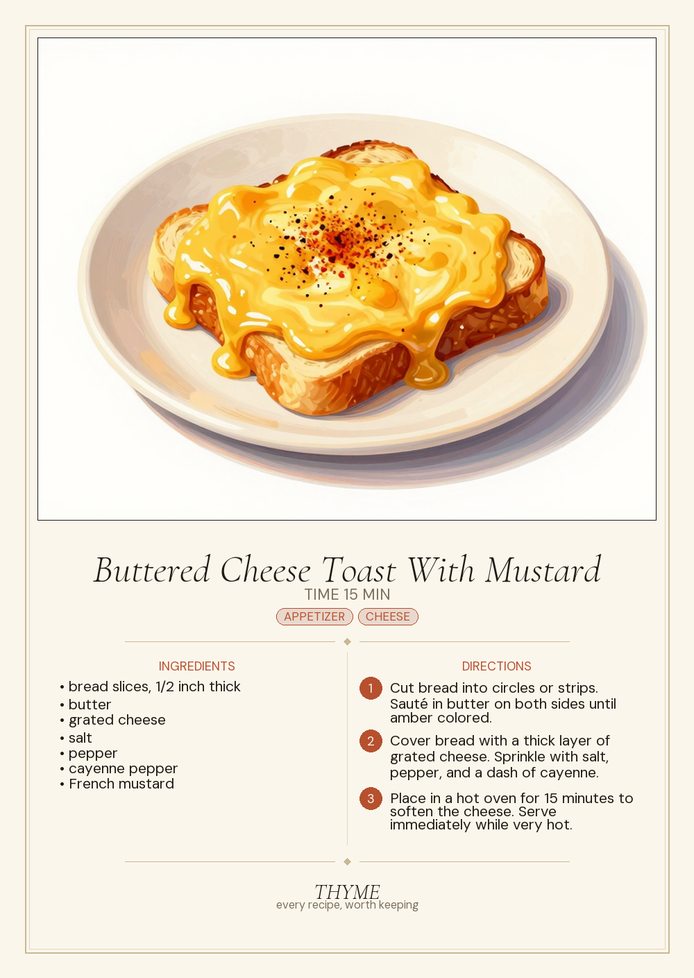 Buttered Cheese Toast With Mustard