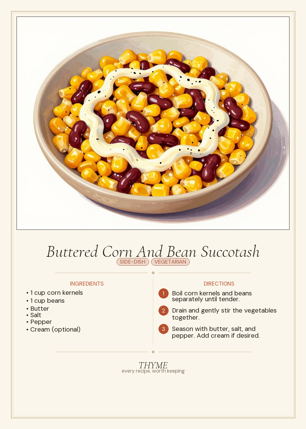 Buttered Corn And Bean Succotash